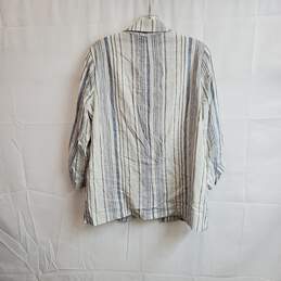 Drew Blue & Ivory Striped Linen Cotton Blend Blazer Jacket WM L NWT alternative image