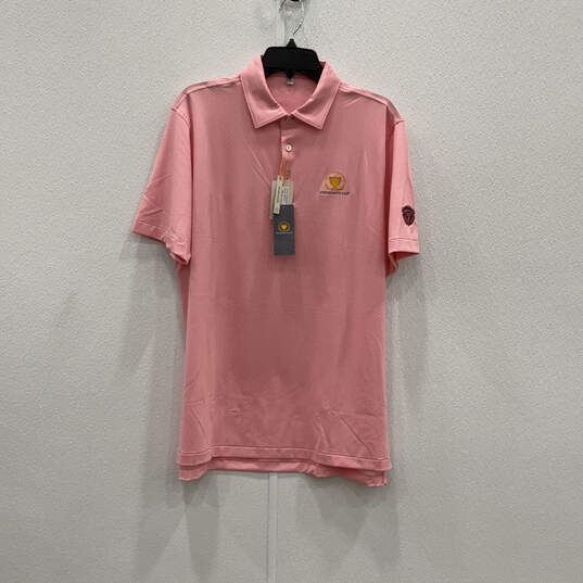 NWT Mens Pink Presidents Cup Short Sleeve Collared Polo Shirt Size Medium image number 1