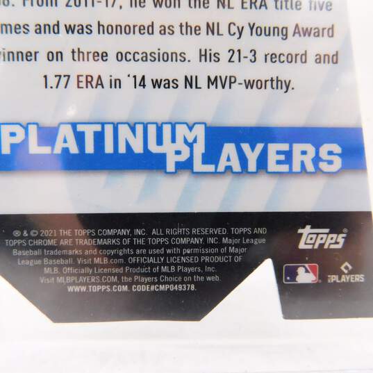 2021 Clayton Kershaw Topps Chrome Platinum Players Refractor LA Dodgers image number 3