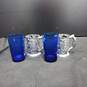 Pair of Japanese Cobalt Blue Glass With Silver Tone Tankard Goblets image number 1
