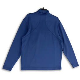Womens Blue Long Sleeve Mock Neck Quarter Zip Pullover Jacket Size Large alternative image
