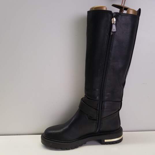 DKNY DELANIE BLACK BOOTS GOLD LOGO Women's Size 5.5 image number 2