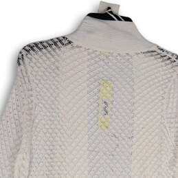 NWT Womens White Crochet Long Sleeve Open Front Cardigan Shrug Size Large alternative image
