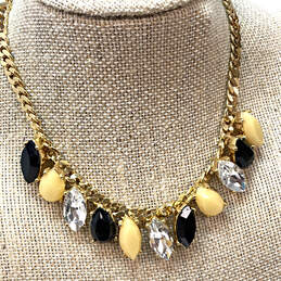 Designer Kate spade Gold-Tone Curb Chain Multi Stone Statement Necklace