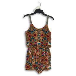 Living Doll Womens Multicolor Floral Sleeveless One Piece Romper Size Small