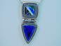 Carolyn Pollack 925 Lapis Onyx Malachite Mother Of Pearl Inlay Pendant Necklace 14.0g image number 3