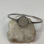 Designer Michael Kors Silver-Tone Crystal Stone Pave Disk Bangle Bracelet image number 1