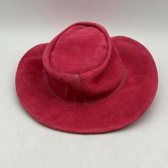 Walkabout Mens Pink Leather Wide Brim Fitted Cowboy Hat Size Small image number 3