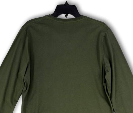NWT Mens Green Graphic Crew Neck Long Sleeve Pullover T-Shirt Size Medium image number 4