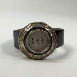 Designer Silpada Sterling Silver Round Dial Hammered Analog Wristwatch