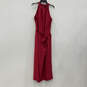 NWT Womens Pink Halter Neck Sleeveless Belted Back Zip Maxi Dress Size 16 image number 1