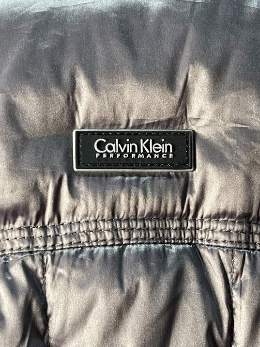Calvin Klein Womens Dark Gray Metallic  Puffed Jacket Size L image number 4