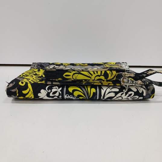 Vera Bradley Black Yellow & White Quilted Floral Pattern Makeup Bag & Wallet image number 3