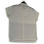 Womens White Short Sleeve Collared Button Front Blouse Top Size PM image number 2