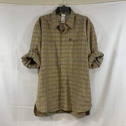 Men's Yellow/Grey Plaid The North Face Button-Up, Sz. XL