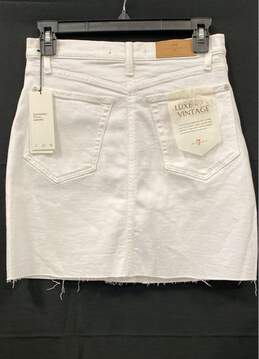 NWT 7 For All Mankind Womens White Flat Front Coin Pockets Mini Skirt Size 26 alternative image
