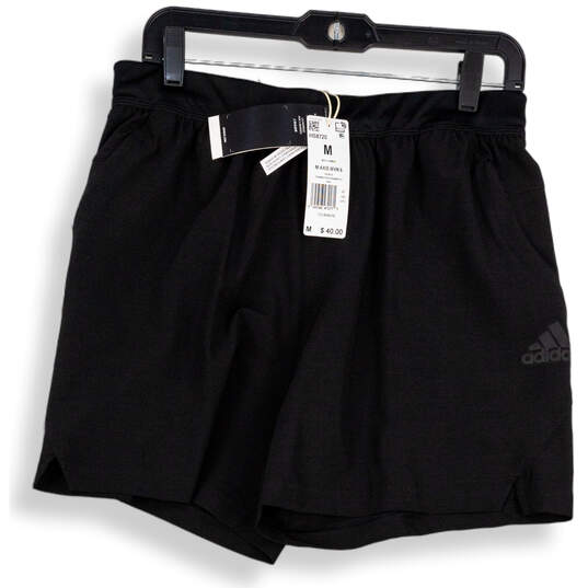 NWT Mens Black Elastic Waist Slash Pocket Pull-On Athletic Shorts Size M image number 1