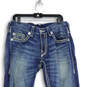 Womens Blue Denim Medium Wash 5 Pocket Design Straight Jeans Size 34 image number 3