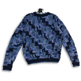 Mens Multicolor Blue Crew Neck Long Sleeve Pullover Sweater Size Small alternative image