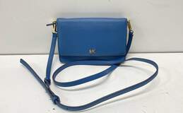 Michael Kors Blue Leather Crossbody Card Wallet Bag