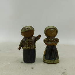 Viking Imports Salt & Pepper Shakers Drip Glazed Art Pottery Japan Boy Girl