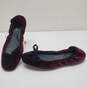 Born Womens Karoline Velvet Ballet Flats Shoes Red Black Slip On Bow Size 8M image number 1