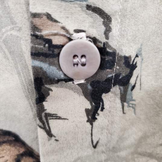 Vintage Tiger Patterned Button Up Shirt MN Size XL image number 4