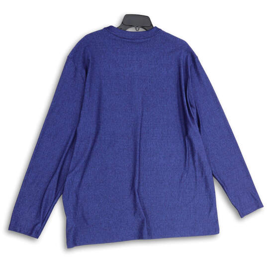 NWT Mens Blue Plaid Adicross Long Sleeve Henley Neck T-Shirt Size 2XL image number 2
