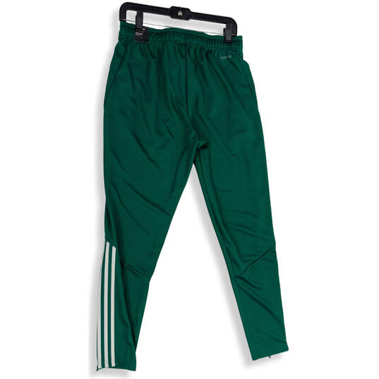 NWT Mens Green Striped Elastic Waist Ankle Zip Track Pants Size Medium image number 2
