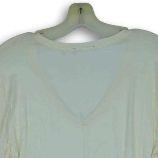 NWT Womens Cream Long Sleeve V-Neck Stretch Pullover T-Shirt Size X-Large image number 4