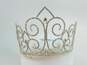 Silver Tone Clear Icy Rhinestone Statement Tiara 96.7g image number 1