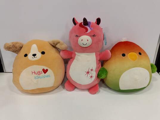 3PC Kelly Toy Squishmallow Assorted Stuffed Plush Bundle image number 1