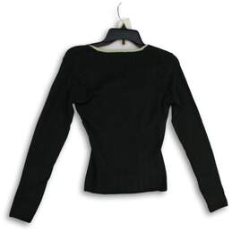 NWT Essendi Womens Black Fitted Square Neck Long Sleeve Pullover Blouse Top Sz L alternative image