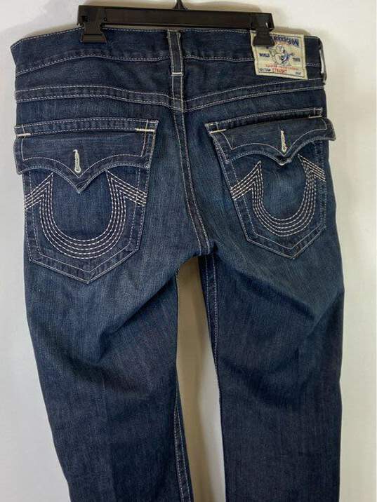 True Religion Blue Straight Jeans - Size 36 image number 6