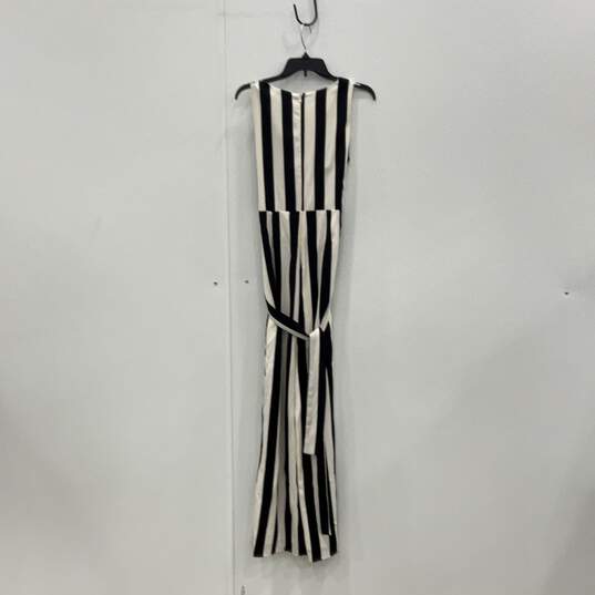 NWT Shinestar Womens Black White Sleeveless Back Zip One-Piece Jumpsuit Size L image number 2