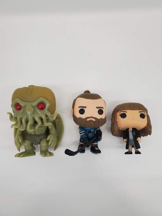 Lot of 3 Funko pop (brent burns , Hermione, cthulhu) image number 1