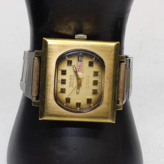 Vintage Gruen Precision Autowind Swiss Made 17 Jewels Automatic Men's Watch - 0.3g FOR REPAIR image number 2