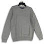 Mens Gray Crew Neck Long Sleeve Knitted Pullover Sweater Size Large image number 1