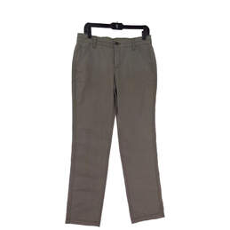 NWT Womens Gray Flat Front Straight Leg Casual Chino Pants Size 6