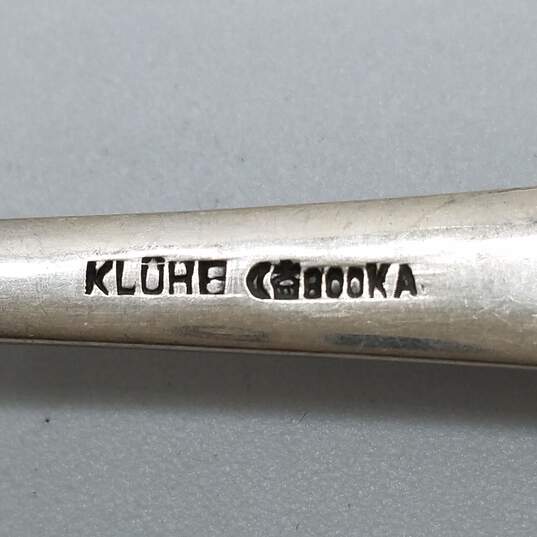 Kluhe 800 Silver 8.5inch Geometric Handle Spoon 46.2g image number 6