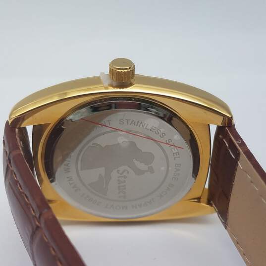 Stauer 37mm WR 3ATM Gold Dial Date Men's Watch 55g image number 5
