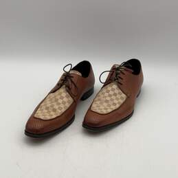 Mezlan Mens Brown White Leather Round Toe Lace Up Derby Dress Shoes Size 8