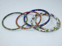VNTG Cloissone Enamel Colorful Bangle Bracelets 79.0g