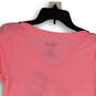 Womens Pink Mickey Regular Fit V-Neck Short Sleeve Pullover T-Shirt Size XS image number 4
