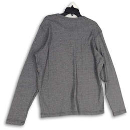 Mens Gray Long Sleeve Henley Neck Stretch Pullover T-Shirt Size Large alternative image