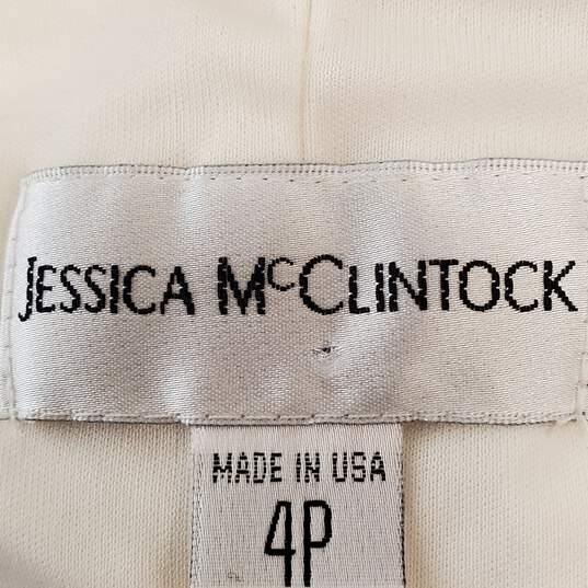 Jessica McClintock Women White Dress Sz 4P NWT image number 4