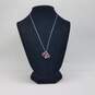 Sterling Silver Diamond Ruby 18 Inch Necklace 3.2g image number 8