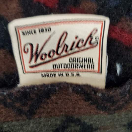 Vintage Woolrich Black Aztec Pattern Woven Wool Blanket image number 4