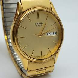 Seiko Quartz 7N43 Gold Tone 34mm Vintage Date Watch 52g