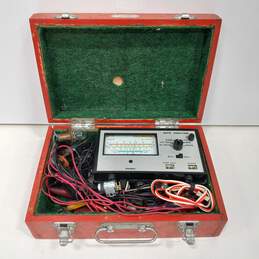 Vtg. Sanpet Auto Analyzer In Wooden Red Box